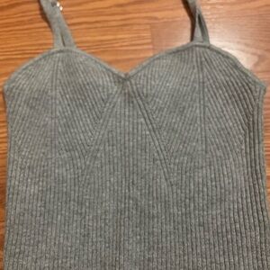 Wild Fable Gray Ribbed Sleeveless Bustier Tank Top
